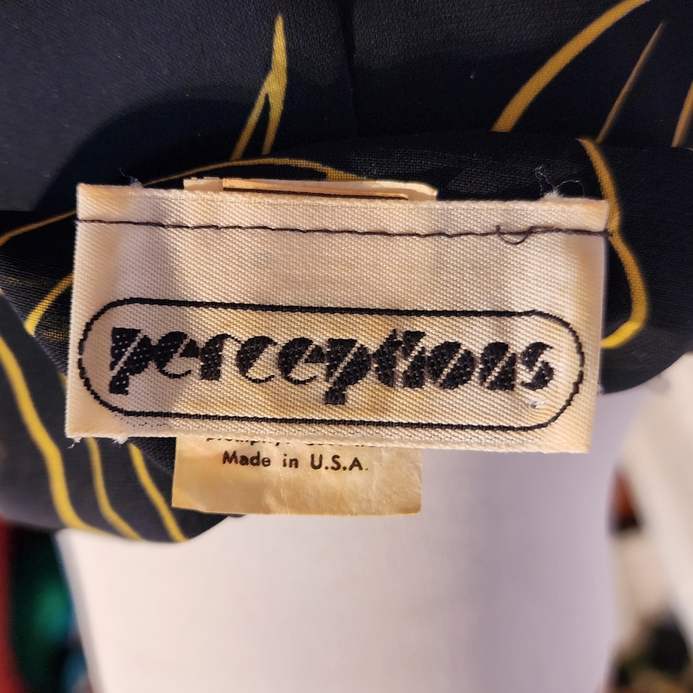 Perceptions 80's Vintage Black & Gold Rose Dress - Picture 4 of 9